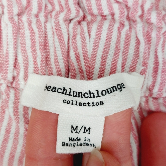 BeachlunchLounge Collections Linen Pink White Pin Stripe Pants P6614 - Picture 7 of 10